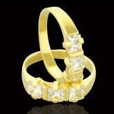 MEIA ALIANÇA ZIRCÔNIA QUADRADA