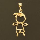 PINGENTE MENINO VAZADO DOURADO OURO 18K