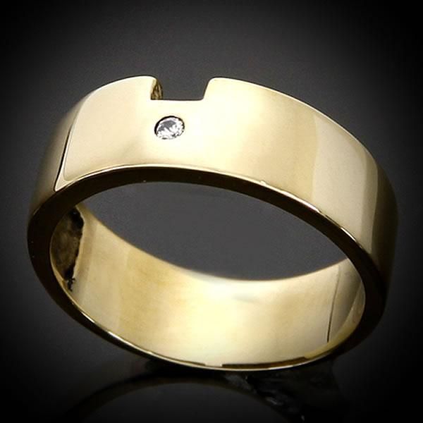 ANEL ALIANÇA COM CORTE LATERAL E ZIRCÔNIA