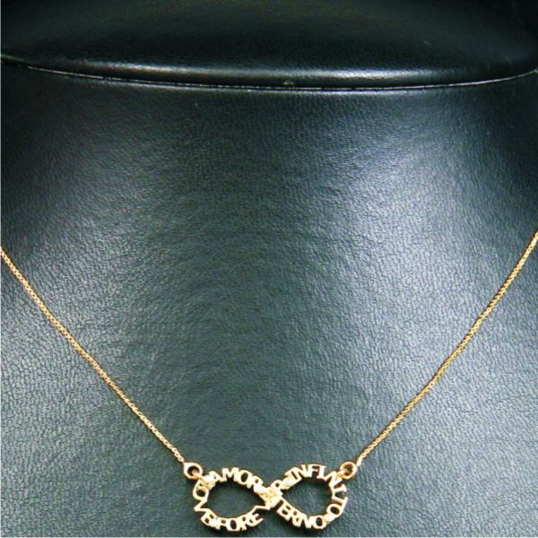 GARGANTILHA COM PINGENTE INFINITO DOURADA