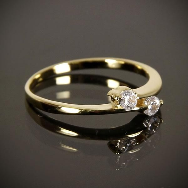 ANEL FINO COM DUAS ZIRCÔNIAS
